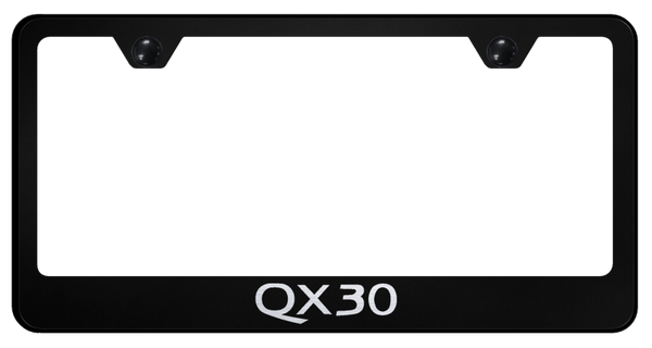 Infiniti QX30 Stainless Steel Frame - Laser Etched Black License Plate Frame - LF.QX30.EB