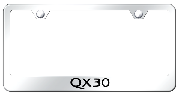 Infiniti QX30 Stainless Steel Frame - Laser Etched Mirrored License Plate Frame - LF.QX30.EC