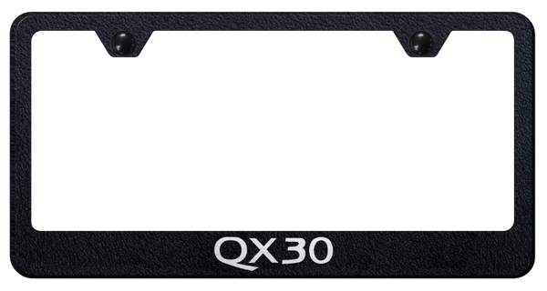 Infiniti QX30 Stainless Steel Frame - Laser Etched Rugged Black License Plate Frame - LF.QX30.ERB