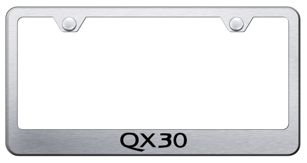 Infiniti QX30 Stainless Steel Frame - Laser Etched Brushed License Plate Frame - LF.QX30.ES