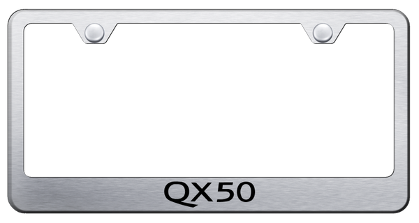 Infiniti QX50 Stainless Steel Frame - Laser Etched Brushed License Plate Frame - LF.QX50.ES