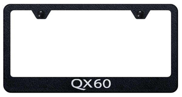 Infiniti QX60 Stainless Steel Frame - Laser Etched Rugged Black License Plate Frame - LF.QX60.ERB