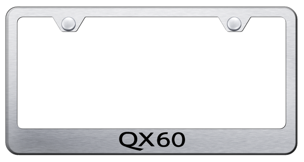 Infiniti QX60 Stainless Steel Frame - Laser Etched Brushed License Plate Frame - LF.QX60.ES