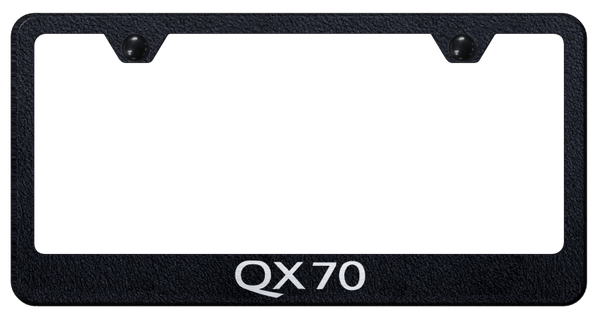 Infiniti QX70 Stainless Steel Frame - Laser Etched Rugged Black License Plate Frame - LF.QX70.ERB