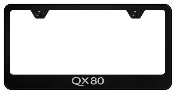 Infiniti QX80 Black Laser Etched Standard License Frame - LF.QX80.EB