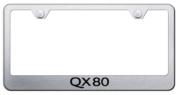 Infiniti QX80 Stainless Steel Frame - Laser Etched Brushed License Plate Frame - LF.QX80.ES