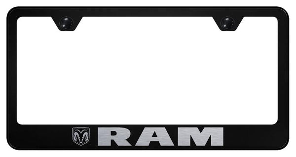 Dodge Ram Black Laser Etched Standard License Frame - LF.RAM.EB