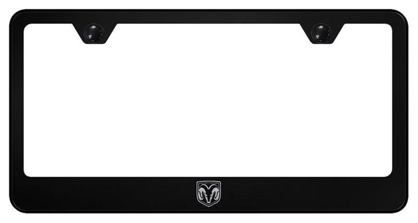 Dodge Ram Head Black Laser Etched Standard License Frame - LF.RAMH.EB