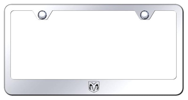 Dodge Ram Head Chrome Laser Etched Standard License Frame - LF.RAMH.EC