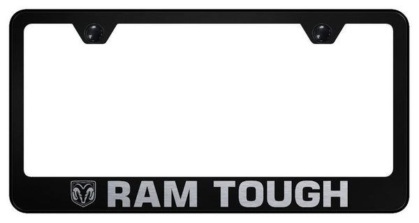 Dodge Ram Tough Black Laser Etched Standard License Frame - LF.RAMT.EB