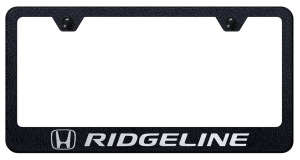 Honda Ridgeline Stainless Steel Frame - Laser Etched Rugged Black License Plate Frame - LF.RID.ERB