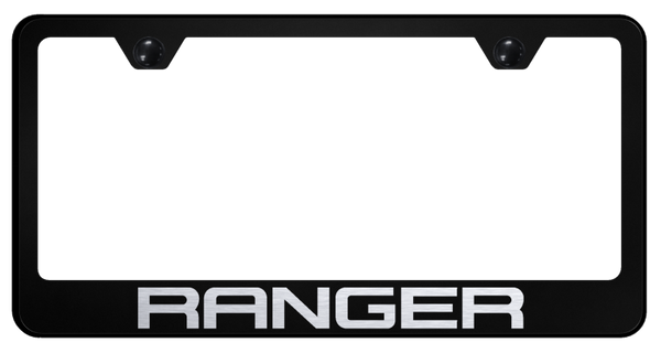 Ford Ranger Stainless Steel Frame - Laser Etched Black License Plate Frame - LF.RNG.EB