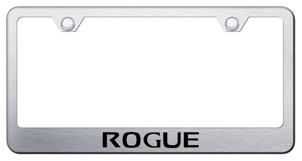 Nissan Rogue Brushed Stainless Steel Laser Etched Standard License Frame - LF.ROG.ES