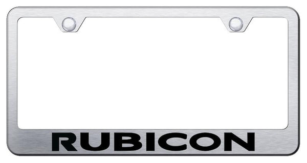 Jeep Rubicon Brushed Stainless Steel Laser Etched Standard License Frame - LF.RUB.ES