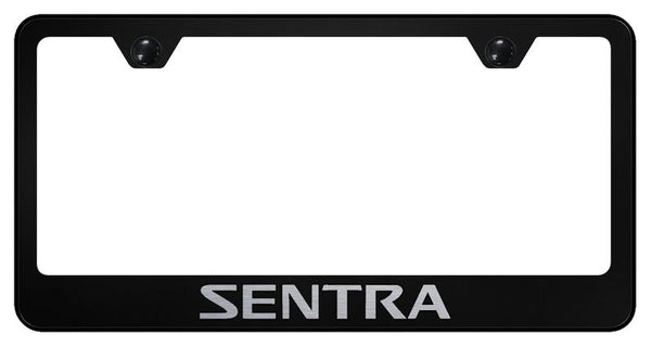 Nissan Sentra Black Laser Etched Standard License Frame - LF.SEN.EB