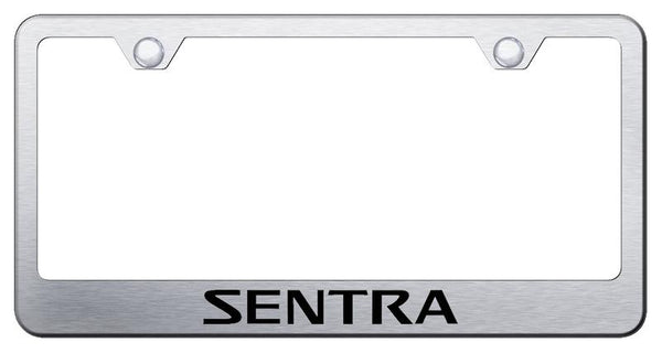 Nissan Sentra Brushed Stainless Steel Laser Etched Standard License Frame - LF.SEN.ES