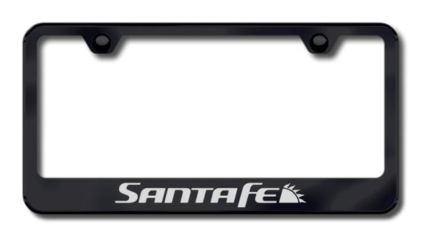 Hyundai Santa Fe Black Laser Etched Standard License Frame - LF.SFE.EB