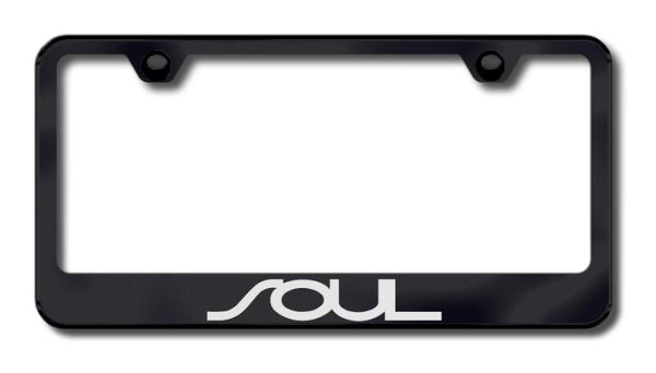 Kia Soul Black Laser Etched Standard License Frame - LF.SOUL.EB