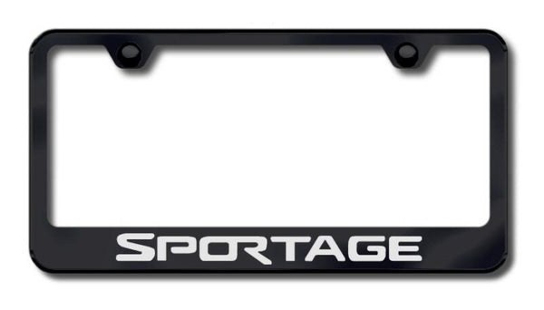 Kia Sportage Black Laser Etched Standard License Frame - LF.SPO.EB