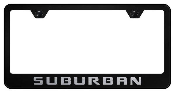 Chevrolet Suburban Black Laser Etched Standard License Frame - LF.SRB.EB