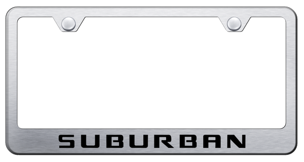 Chevrolet Suburban Stainless Steel Frame - Laser Etched Brushed License Plate Frame - LF.SRB.ES