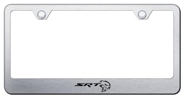 Dodge SRT Hellcat Brushed Stainless Steel Laser Etched Standard License Frame - LF.SRTH.ES