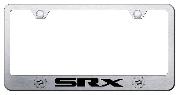 Cadillac SRX Brushed Stainless Steel Laser Etched Standard License Frame - LF.SRX2.ES