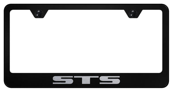 Cadillac STS Black Laser Etched Standard License Frame - LF.STS.EB