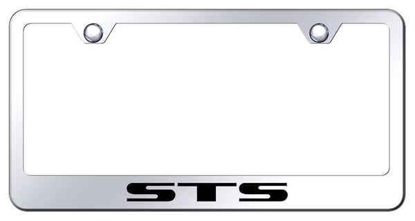 Cadillac STS Chrome Laser Etched Standard License Frame - LF.STS.EC