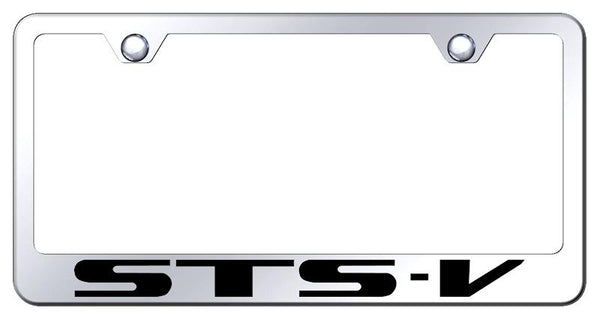 Cadillac STS-V Chrome Laser Etched Standard License Frame - LF.STSV.EC