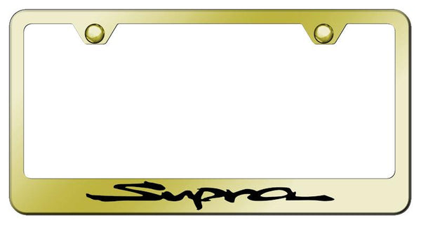 Toyota Supra Gold Laser Etched Standard License Frame - LF.SUP.EG