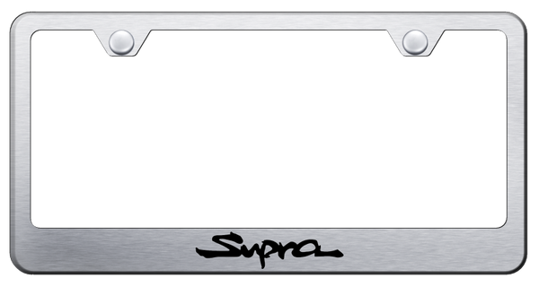 Toyota Supra Stainless Steel Frame - Laser Etched Brushed License Plate Frame - LF.SUP.ES