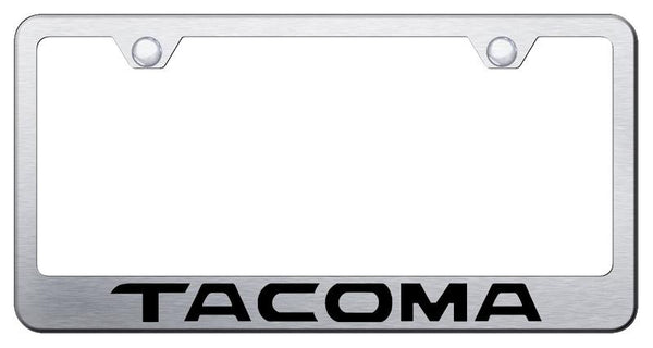 Toyota Tacoma Brushed Stainless Steel Laser Etched Standard License Frame - LF.TAC.ES