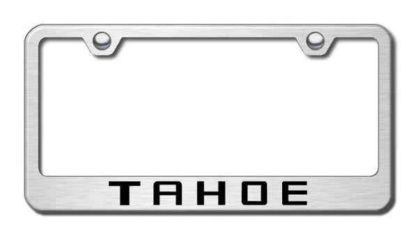 Chevrolet Tahoe Brushed Stainless Steel Laser Etched Standard License Frame - LF.TAH.ES