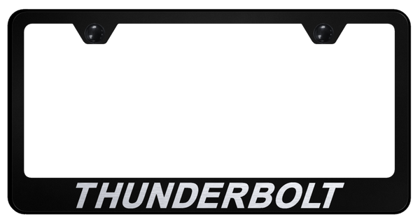 Ford Thunderbolt Stainless Steel Frame - Laser Etched Black License Plate Frame - LF.TBOLT.EB