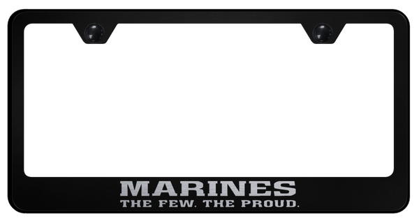 The Few The Proud Stainless Steel Frame - Laser Etched Black License Plate Frame - LF.TFTP.EB