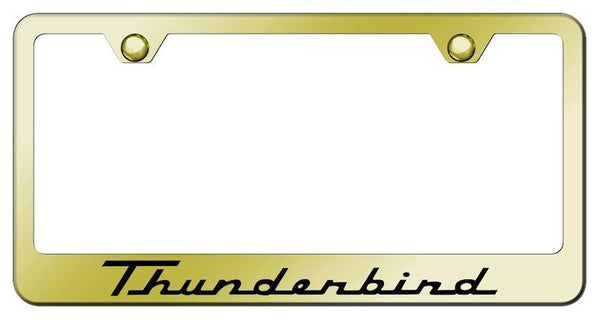 Ford Thunderbird Gold Laser Etched Standard License Frame - LF.THU.EG