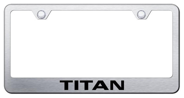 Nissan Titan Brushed Stainless Steel Laser Etched Standard License Frame - LF.TIT.ES