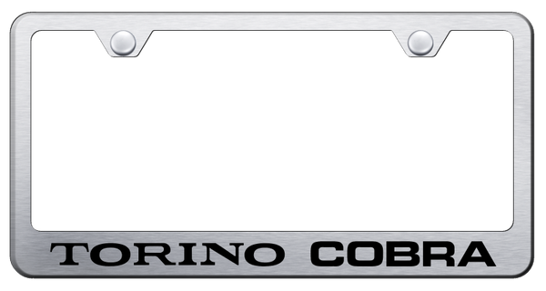 Ford Torino Cobra Stainless Steel Frame - Laser Etched Brushed License Plate Frame - LF.TORC.ES