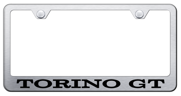 Ford Torino GT Stainless Steel Frame - Laser Etched Brushed License Plate Frame - LF.TORGT.ES