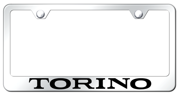 Ford Torino Stainless Steel Frame - Laser Etched Mirrored License Plate Frame - LF.TOR.EC