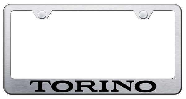 Ford Torino Stainless Steel Frame - Laser Etched Brushed License Plate Frame - LF.TOR.ES