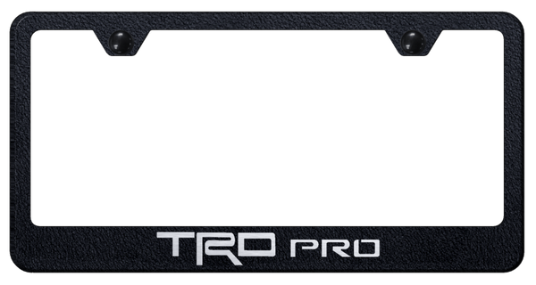 Toyota TRD Pro Stainless Steel Frame - Laser Etched Rugged Black License Plate Frame - LF.TRDP.ERB