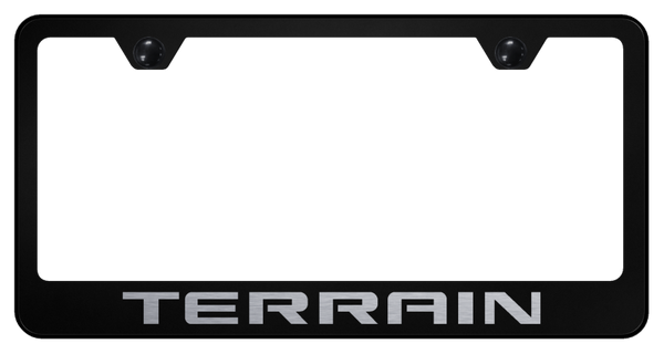 GMC Terrain Stainless Steel Frame - Laser Etched Black License Plate Frame - LF.TRN.EB