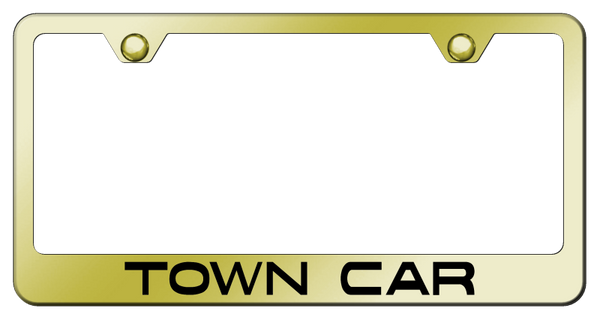 Lincoln Town Car Stainless Steel Frame - Laser Etched Gold License Plate Frame - LF.TWN.EG