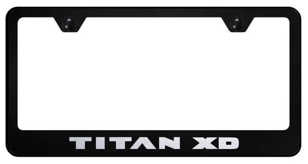 Nissan Titan XD Stainless Steel Frame - Laser Etched Black License Plate Frame - LF.TXD.EB