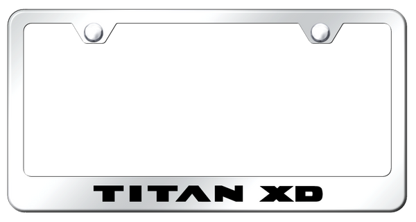 Nissan Titan XD Stainless Steel Frame - Laser Etched Mirrored License Plate Frame - LF.TXD.EC