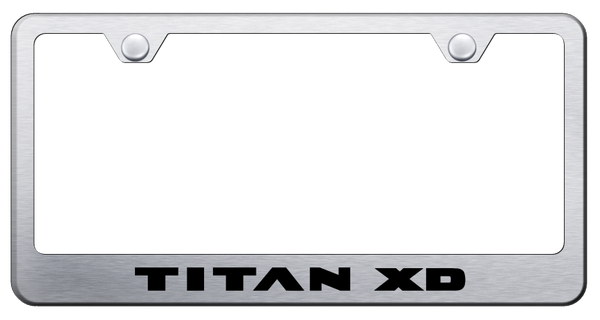 Nissan Titan XD Stainless Steel Frame - Laser Etched Brushed License Plate Frame - LF.TXD.ES