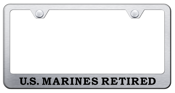 U.S. Marines Retired Stainless Steel Frame - Etched Brushed License Plate Frame - LF.USMCR.ES