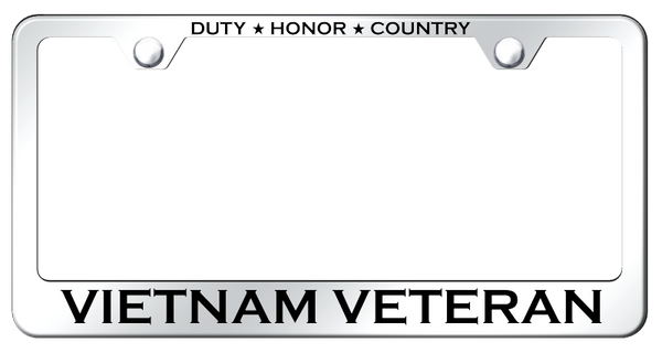 Vietnam Veteran Stainless Steel Frame - Etched Mirrored License Plate Frame - LF.VIETV.EC